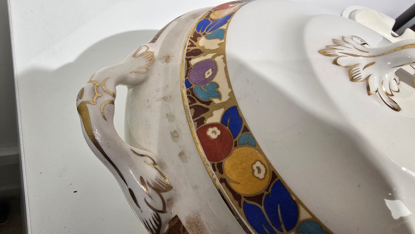 Trio set of Vintage Losol Ware Keeling & Co Berries 5665 Soup & Vegetable Tureens Lidded No Ladle