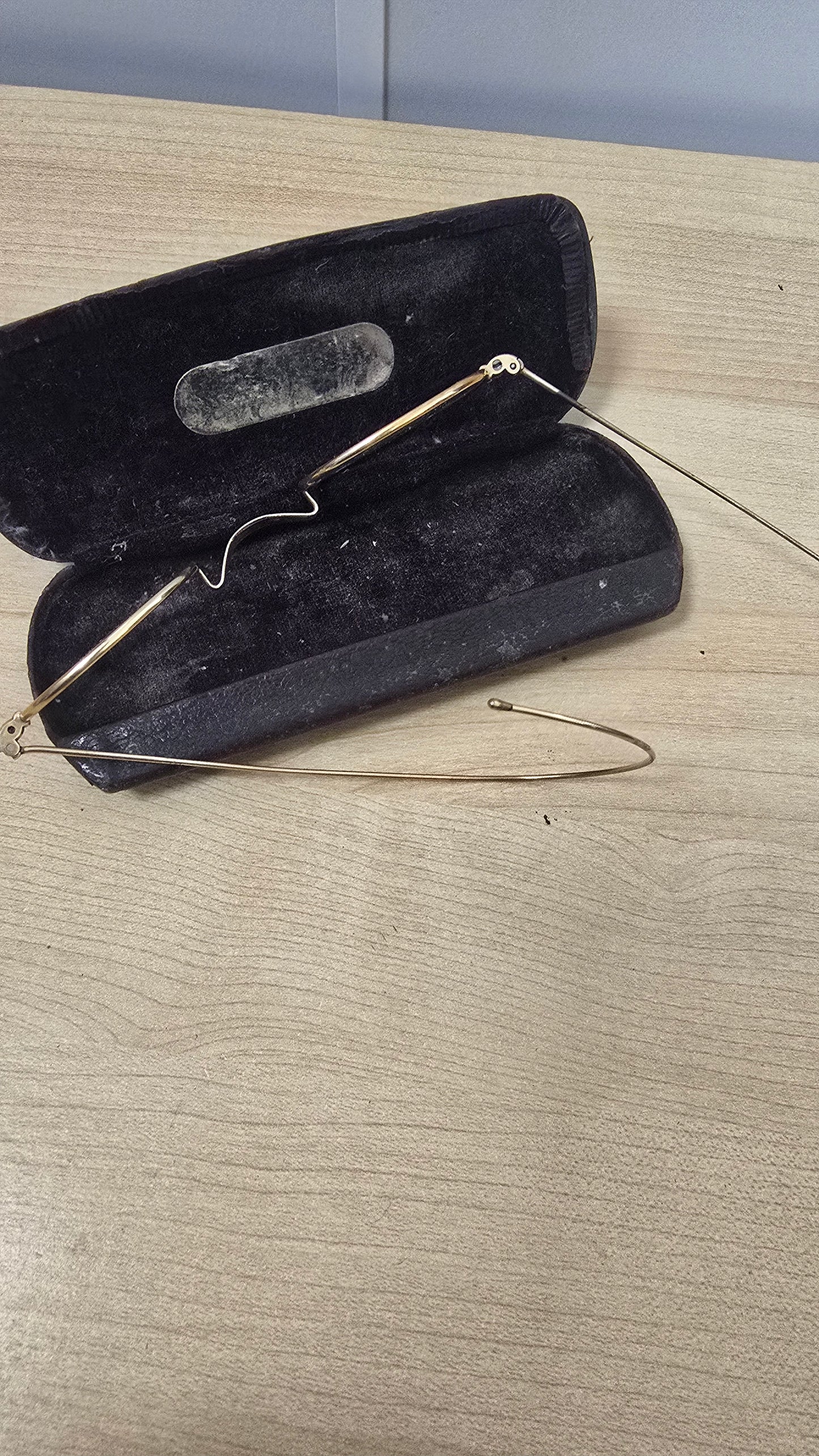 Antique Gold Filled Round Wire Rim Eyeglasses Spectacles Windsor Glasses With Case