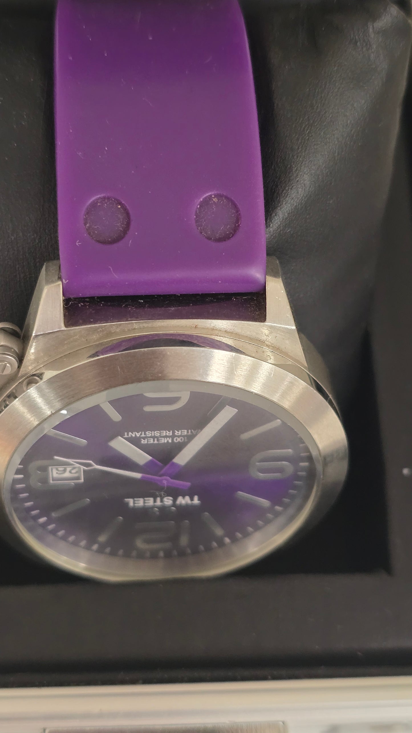 TW Steel Canteen TW515 Watch 45mm Purple/Blu Dial & Strap - Full Box Set & New Battery