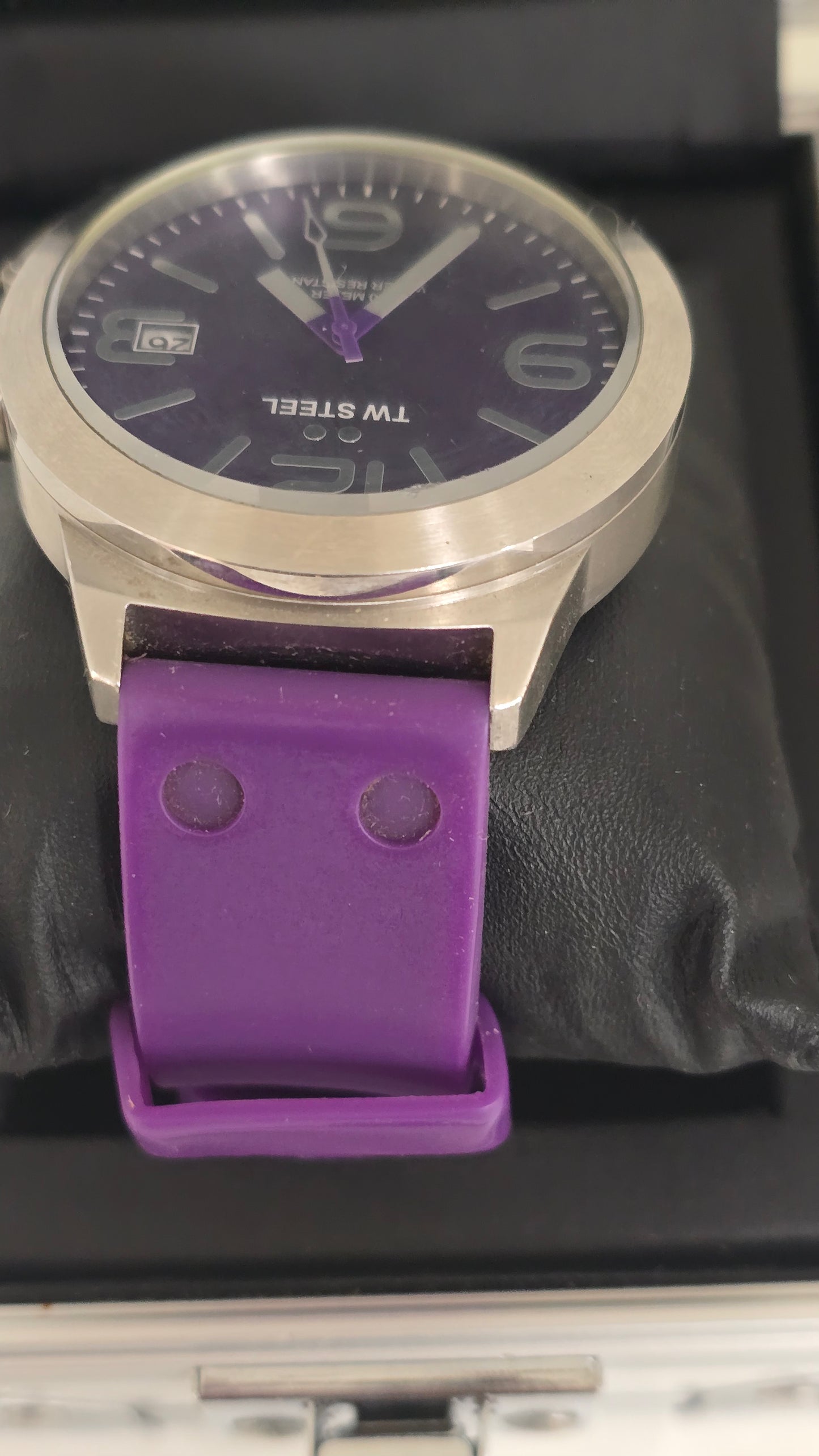 TW Steel Canteen TW515 Watch 45mm Purple/Blu Dial & Strap - Full Box Set & New Battery