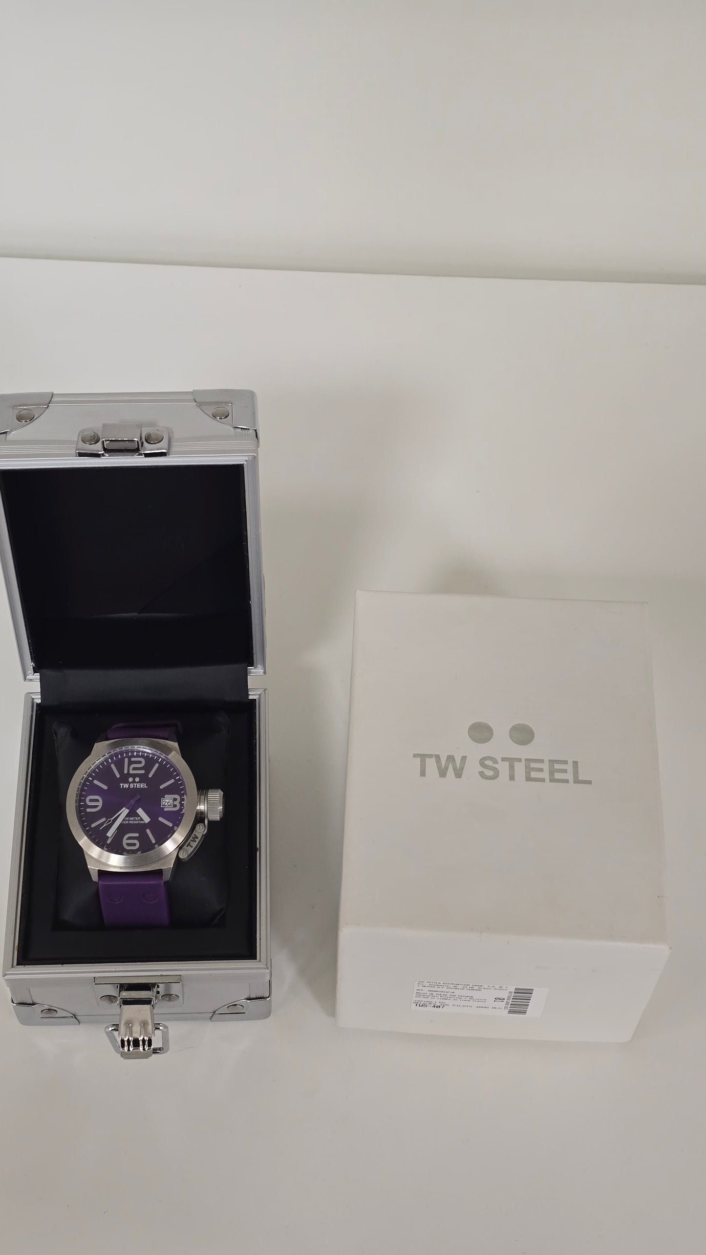 TW Steel Canteen TW515 Watch 45mm Purple/Blu Dial & Strap - Full Box Set & New Battery