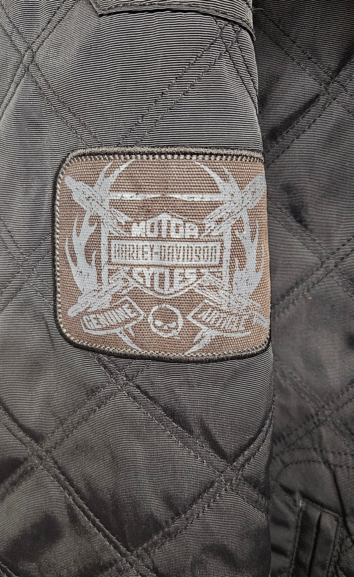Harley-Davidson Motorcycles Black Quilted Reversible Bomber Jacket