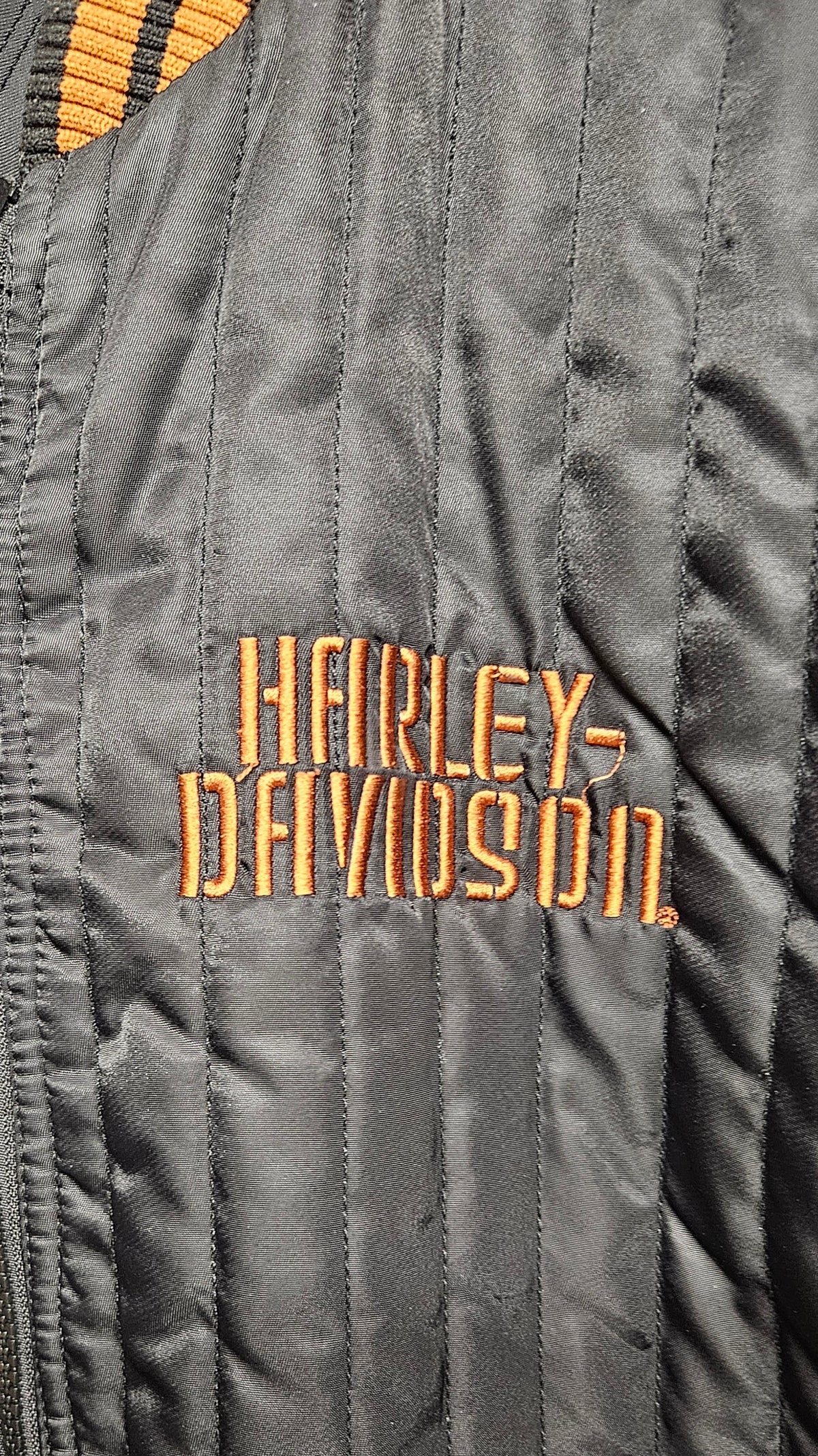 Harley-Davidson Motorcycles Black Quilted Reversible Bomber Jacket