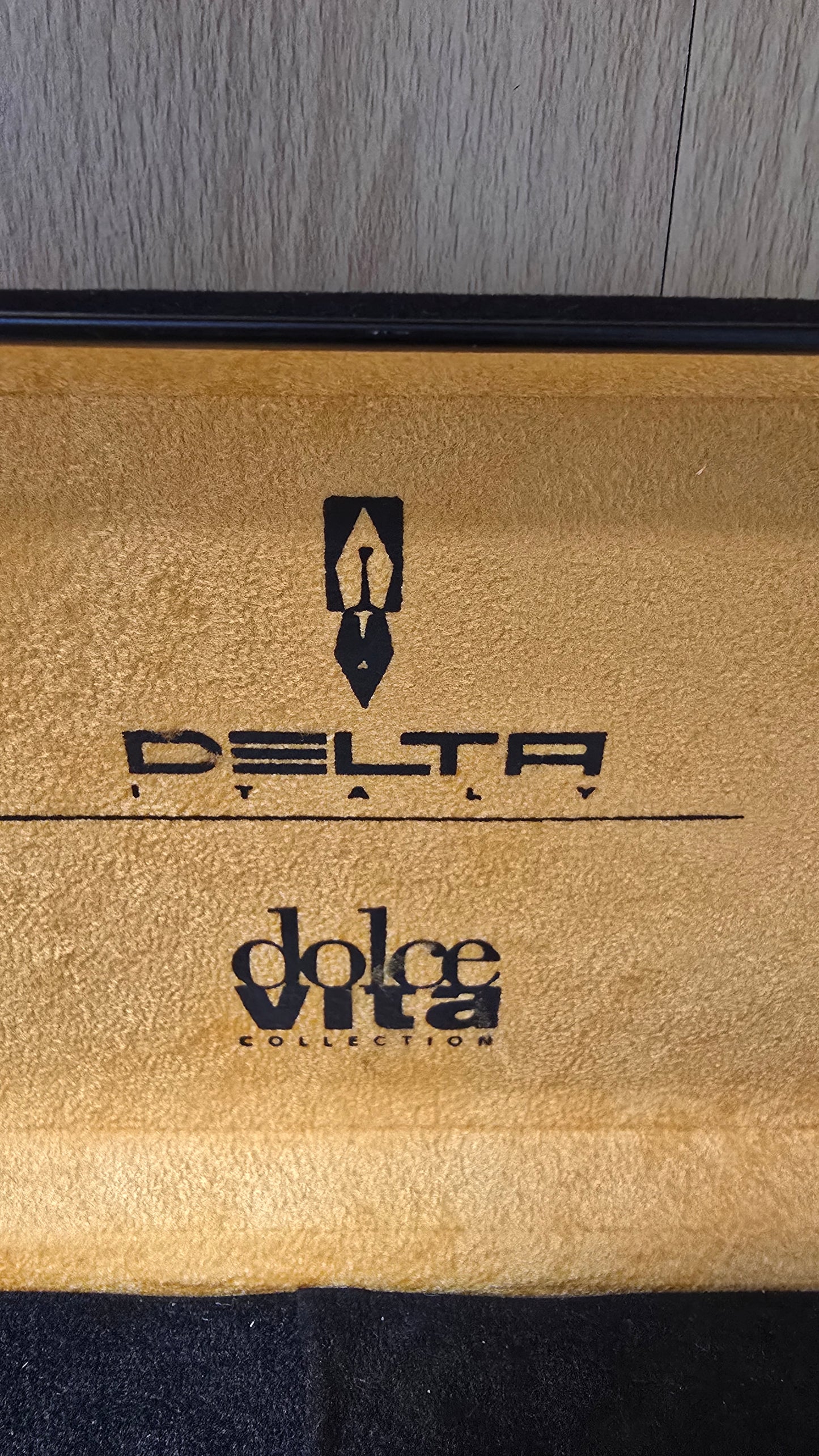Delta DolceVita Mid-Size Ballpoint Pen - Black and Terracotta Orange Resin with Box and Refill