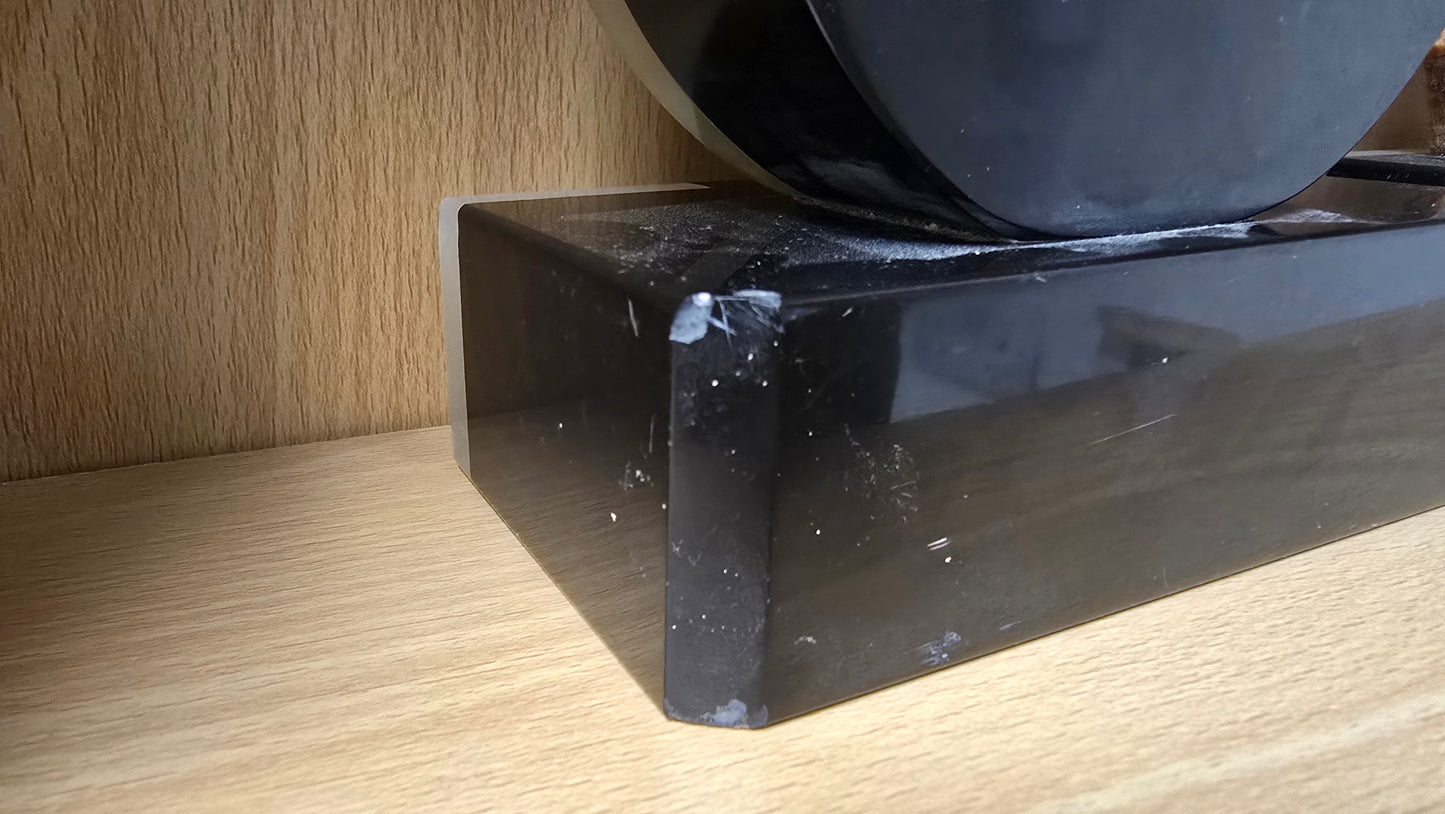 Vintage Art Deco Green Onyx & Black Marble Bookends Pair Mid Century Heavy