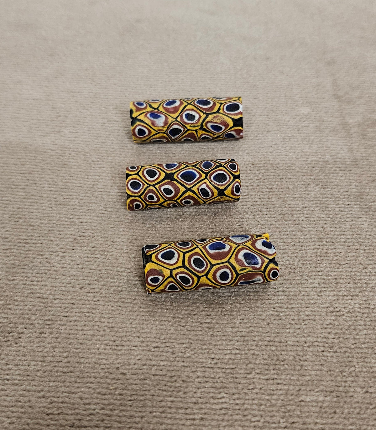 Antique Venetian 3 Millefiori African Beads
