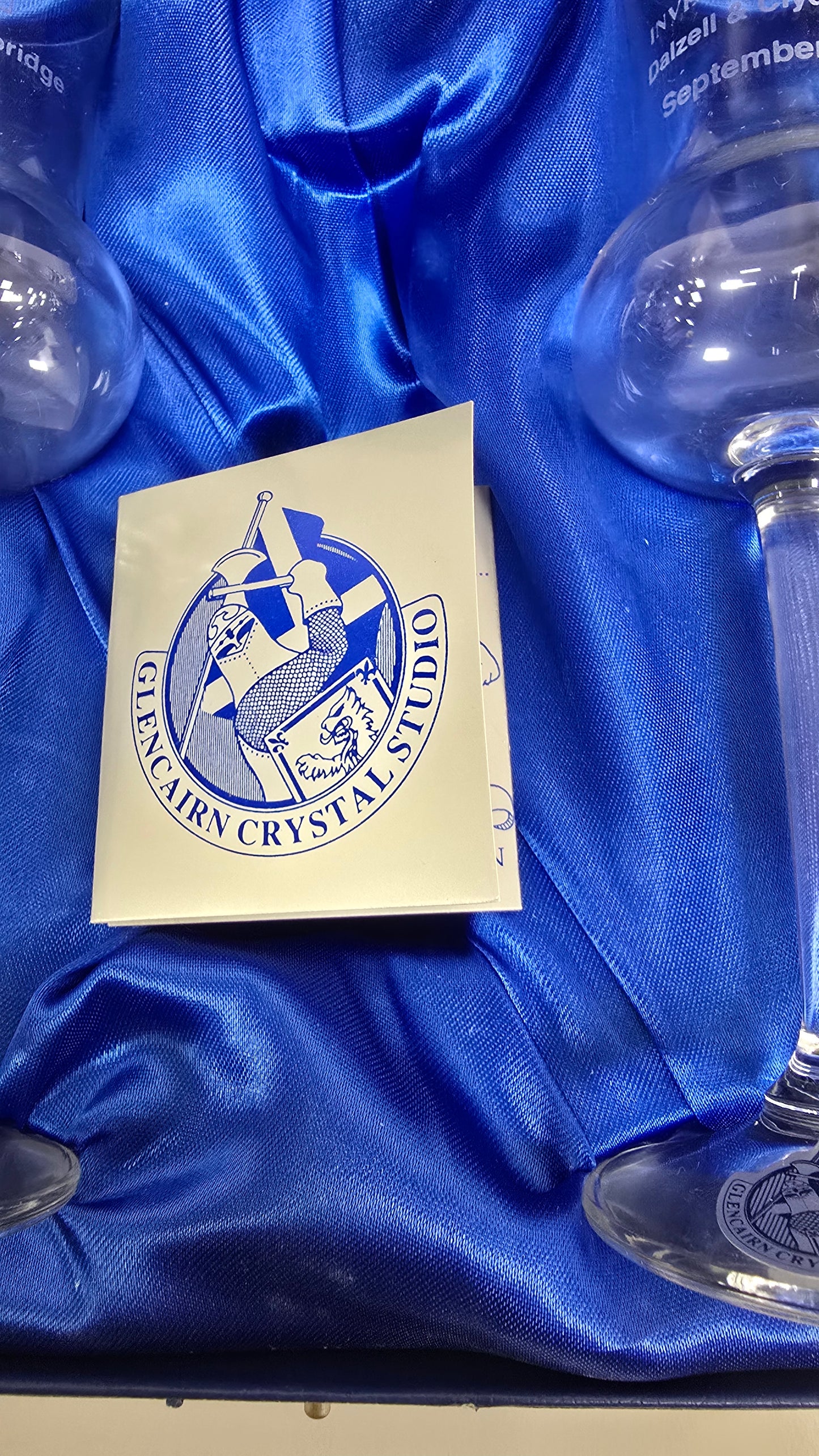 Vintage Glencairn Crystal British Steel 125 Years Presentation Set - Dalzell & Clydebridge Steelworks 1997