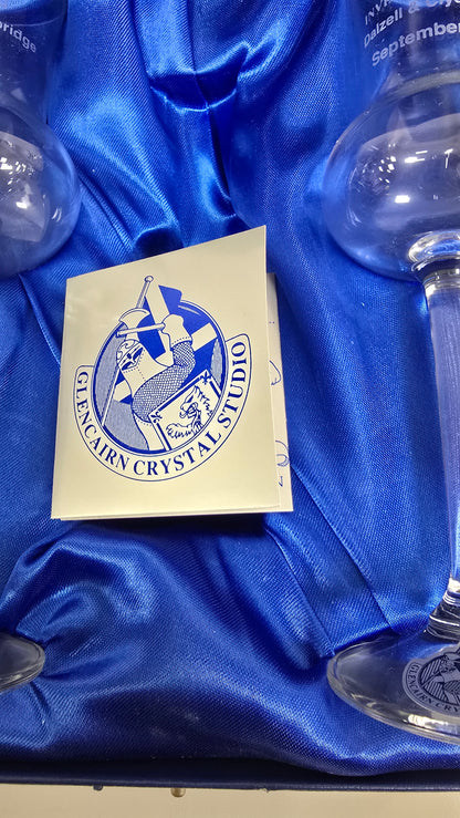 Vintage Glencairn Crystal British Steel 125 Years Presentation Set - Dalzell & Clydebridge Steelworks 1997