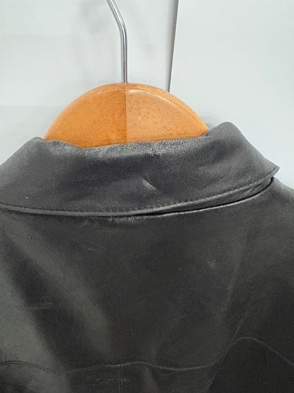Vintage Trapper Venturo Mens Black Leather Coat Size 40
