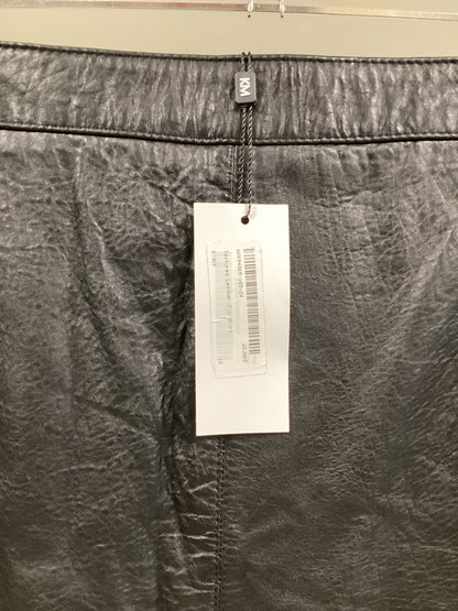 Karen Millen Black Textured Leather Zip Skirt Size 16