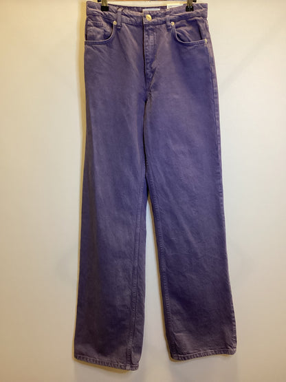 BNWT Zara Hi-Rise Wide Leg Purple Jeans Size 10