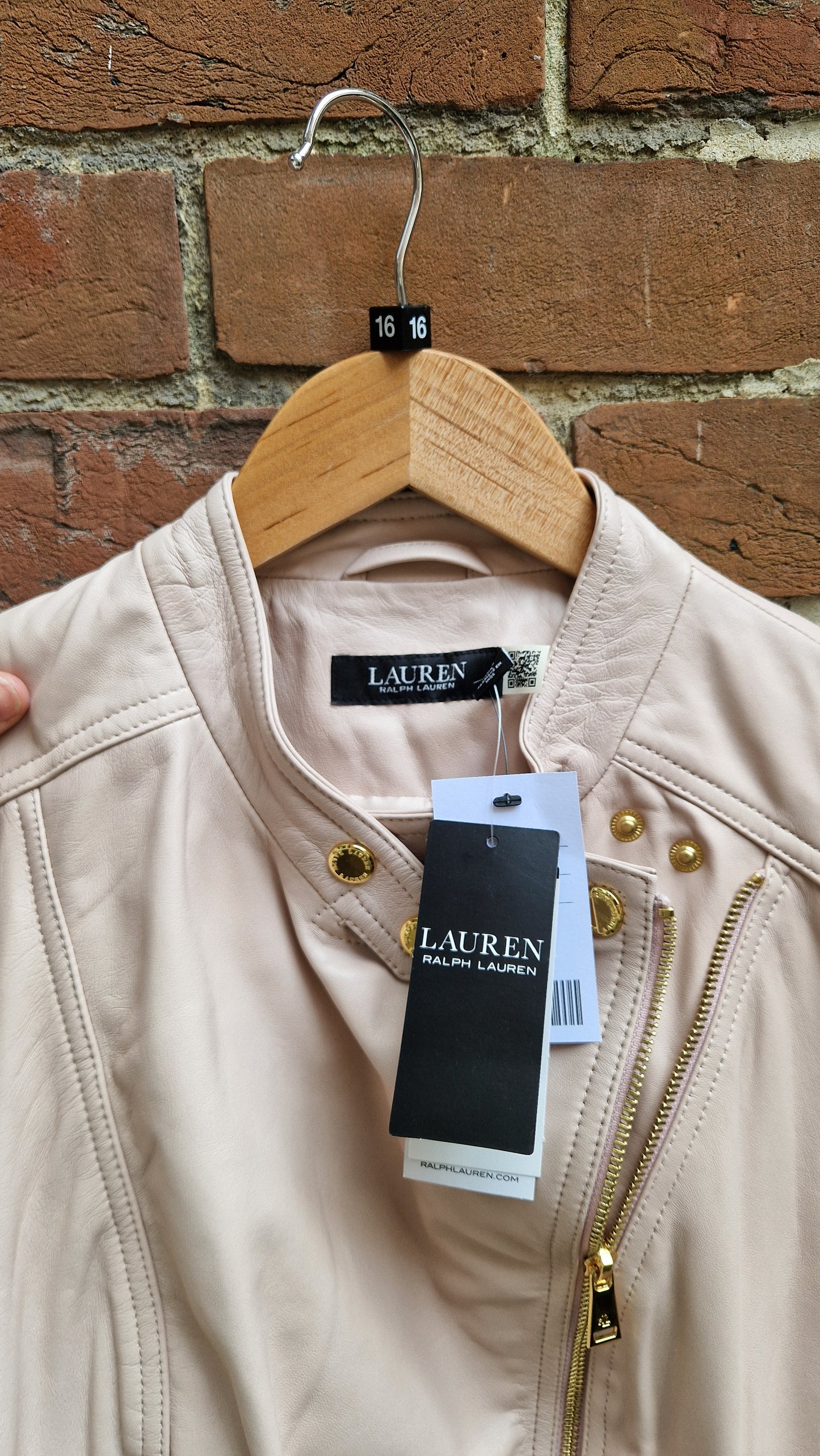 Ralph Lauren Ladies Pink Leather Jacket