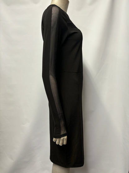 Gestuz Black Long Sleeved Midi Dress Medium