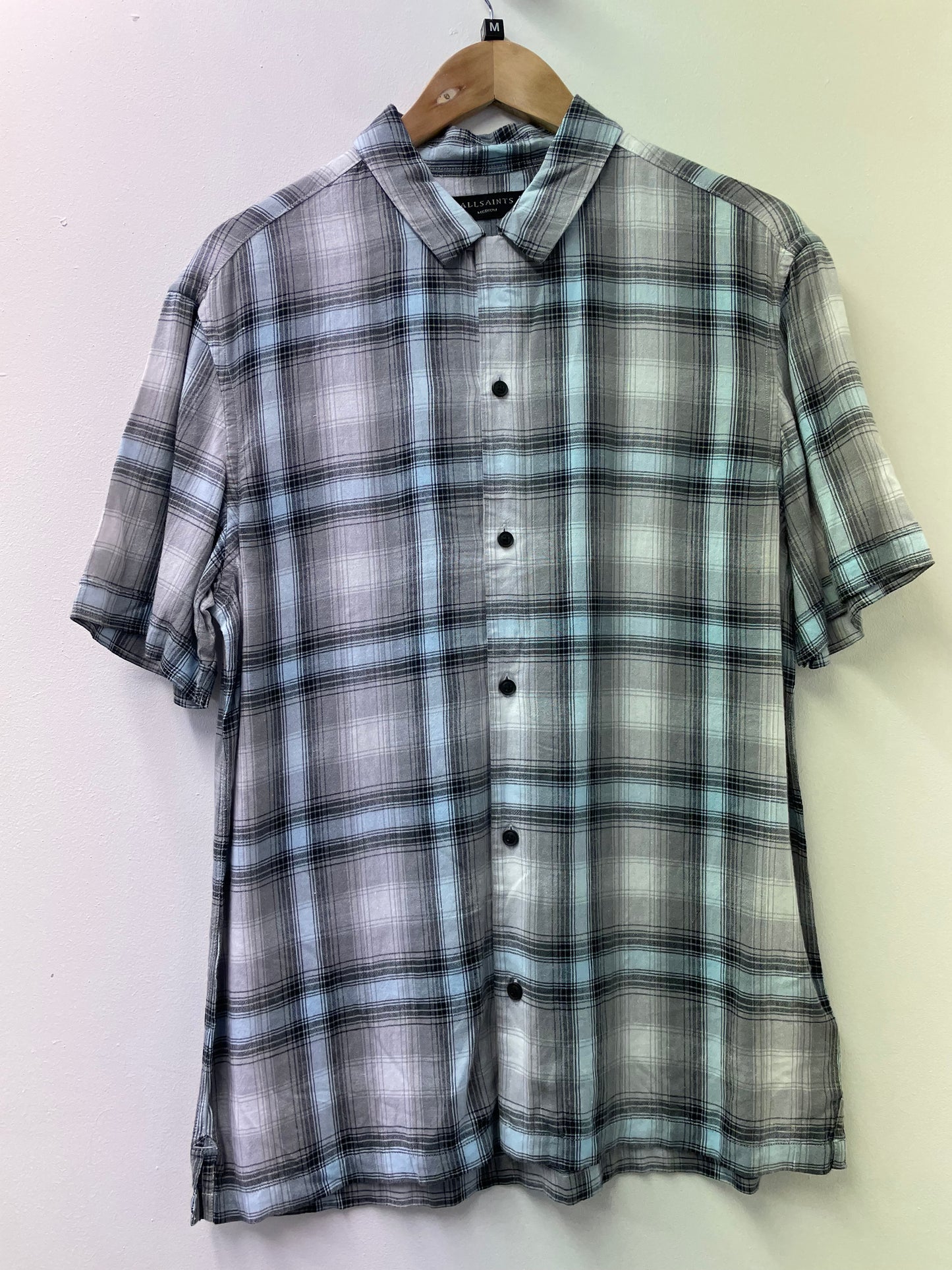 BNWT AllSaints Pondosa Shirt In Aqua Blue Size Medium