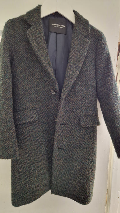 Scotch and Soda  Green Wool Blend coat 7-8 Years
