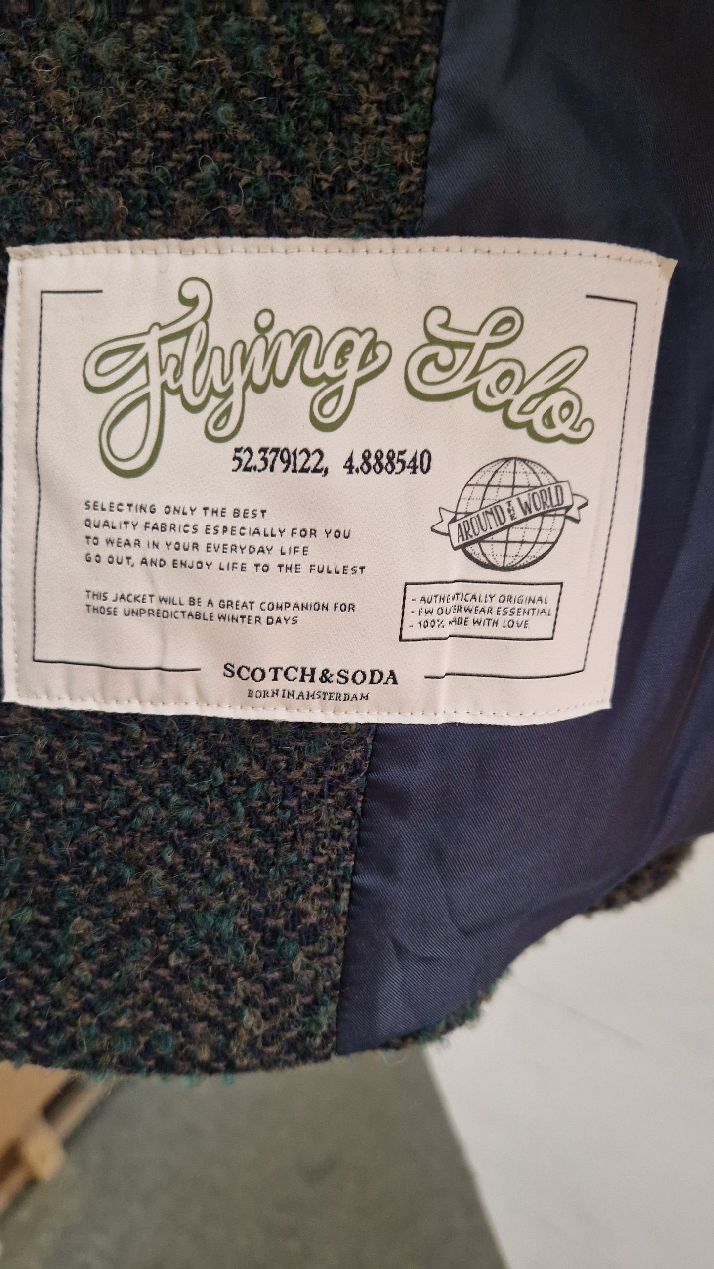 Scotch and Soda  Green Wool Blend coat 7-8 Years