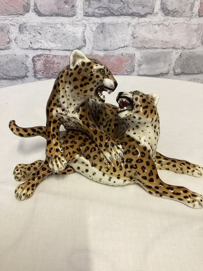 Vintage Porcelain Leopard Figurine