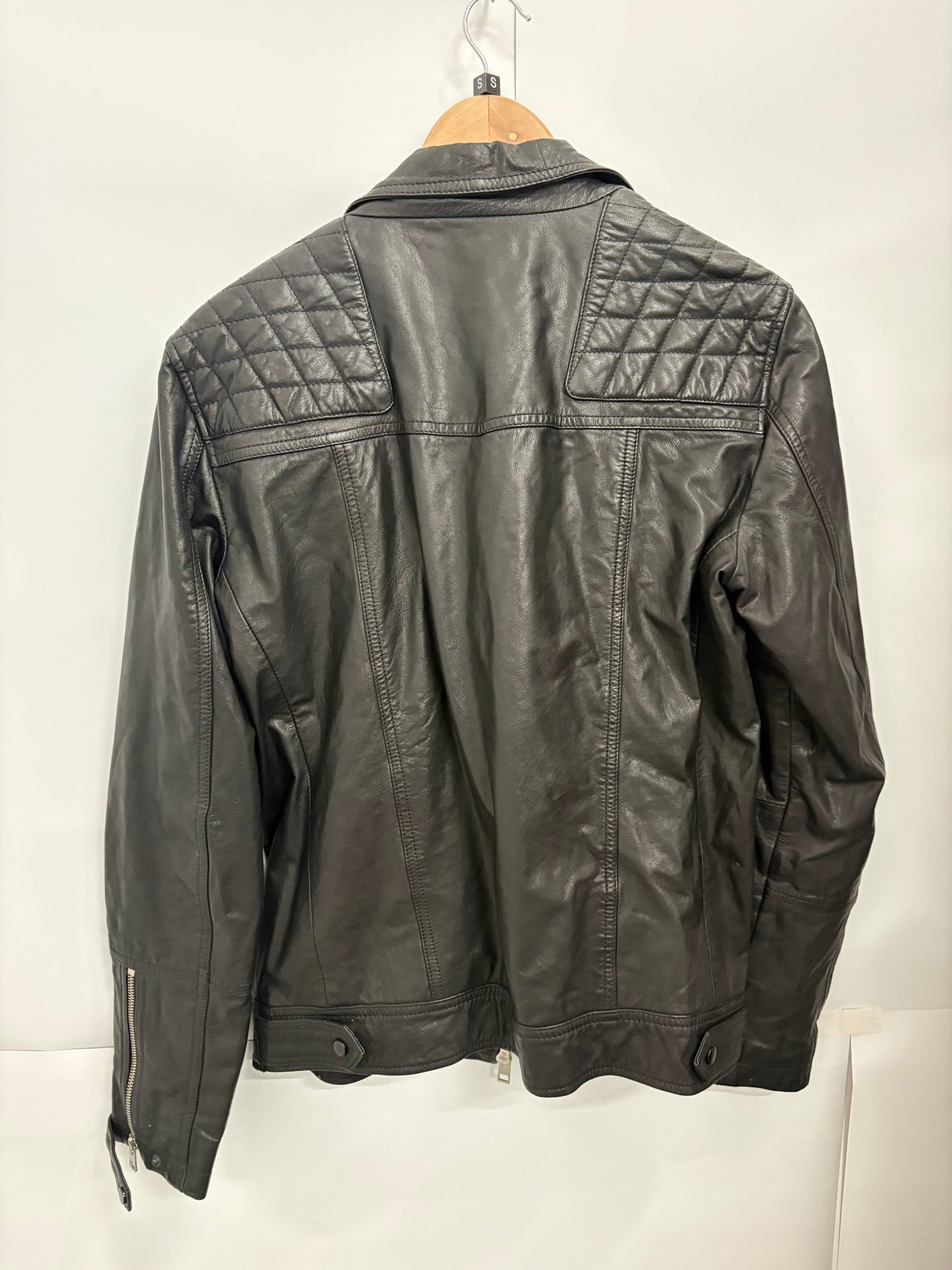AllSaints Conroy Men’s Leather Biker Jacket Size S