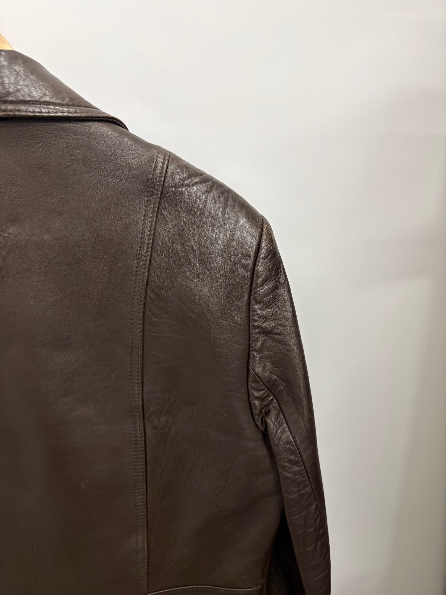 Vintage Mens St Michael Leather Coat Size L