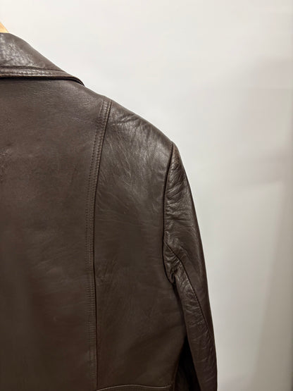 Vintage Mens St Michael Leather Coat Size L