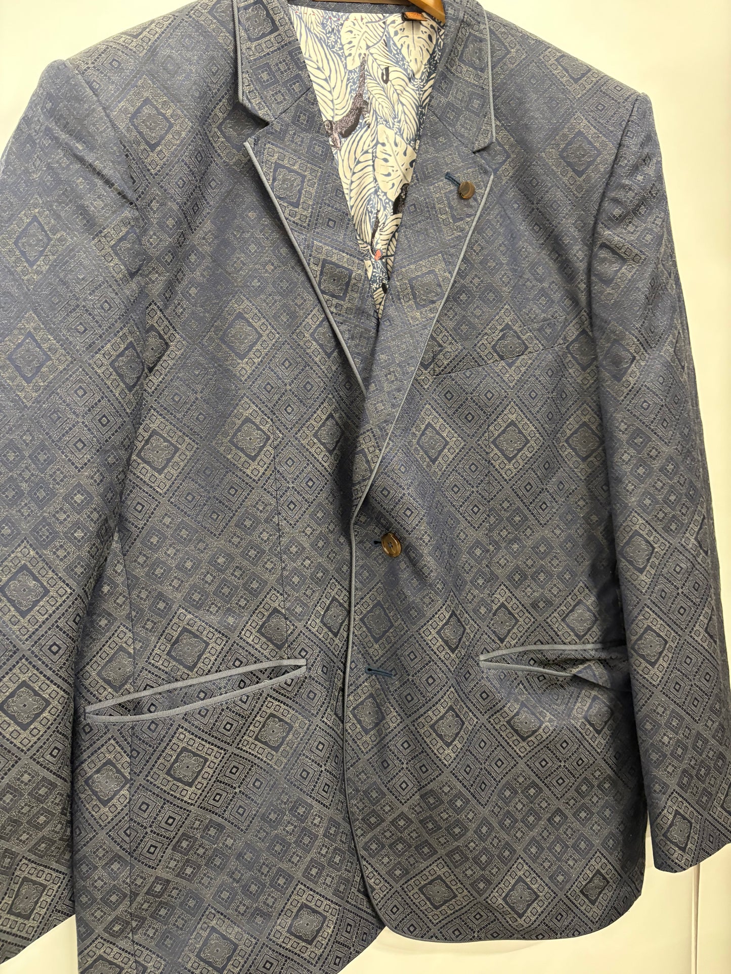 Ted Baker Grey Geometric Blazer Size 44S