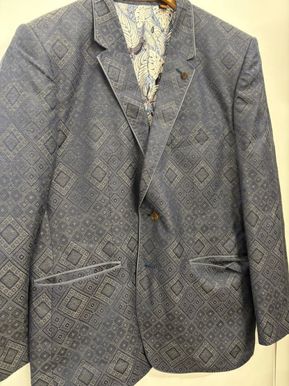 Ted Baker Grey Geometric Blazer Size 44S