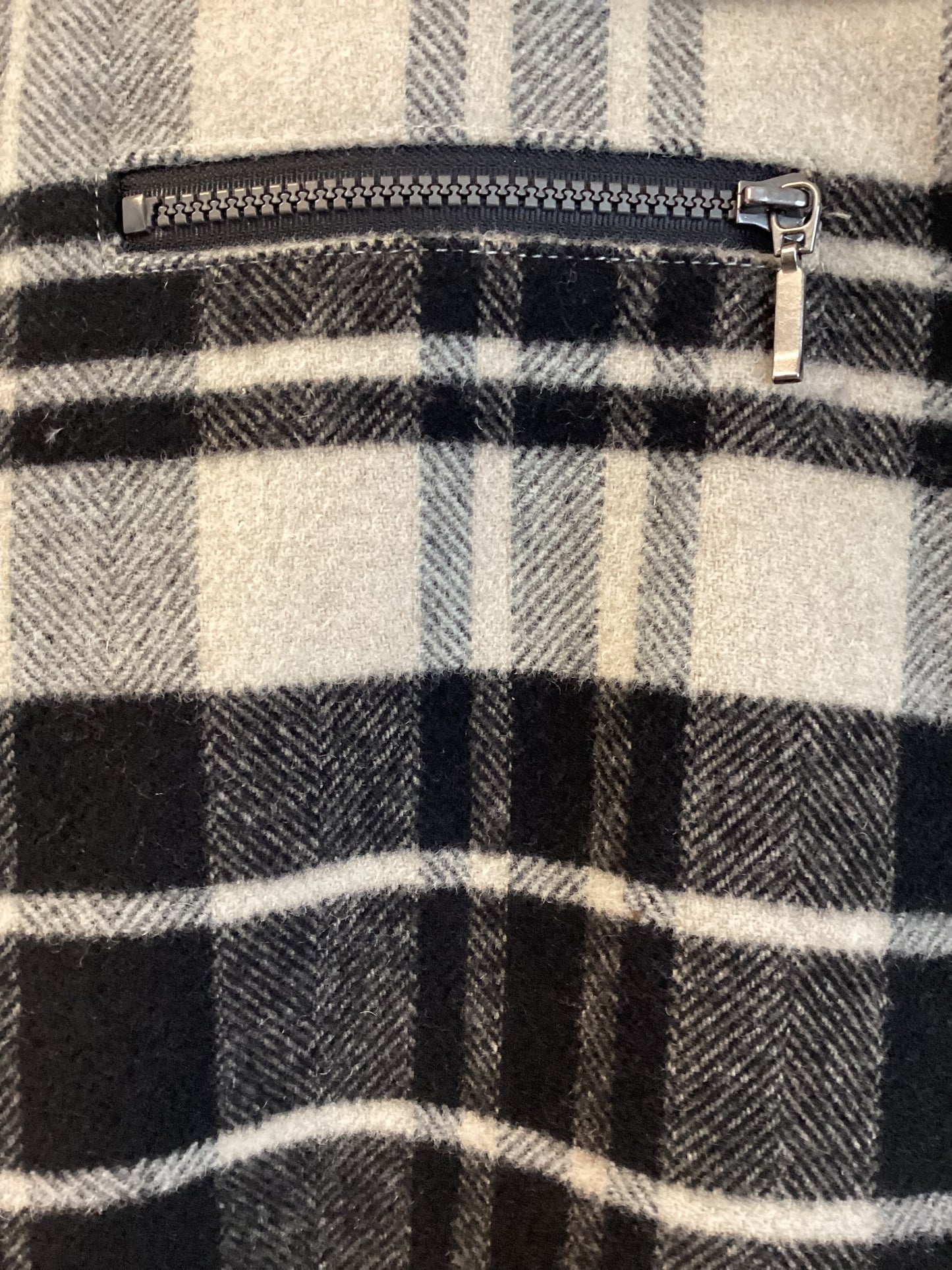 M&S, Black and White Plaid Skirt, Size 14