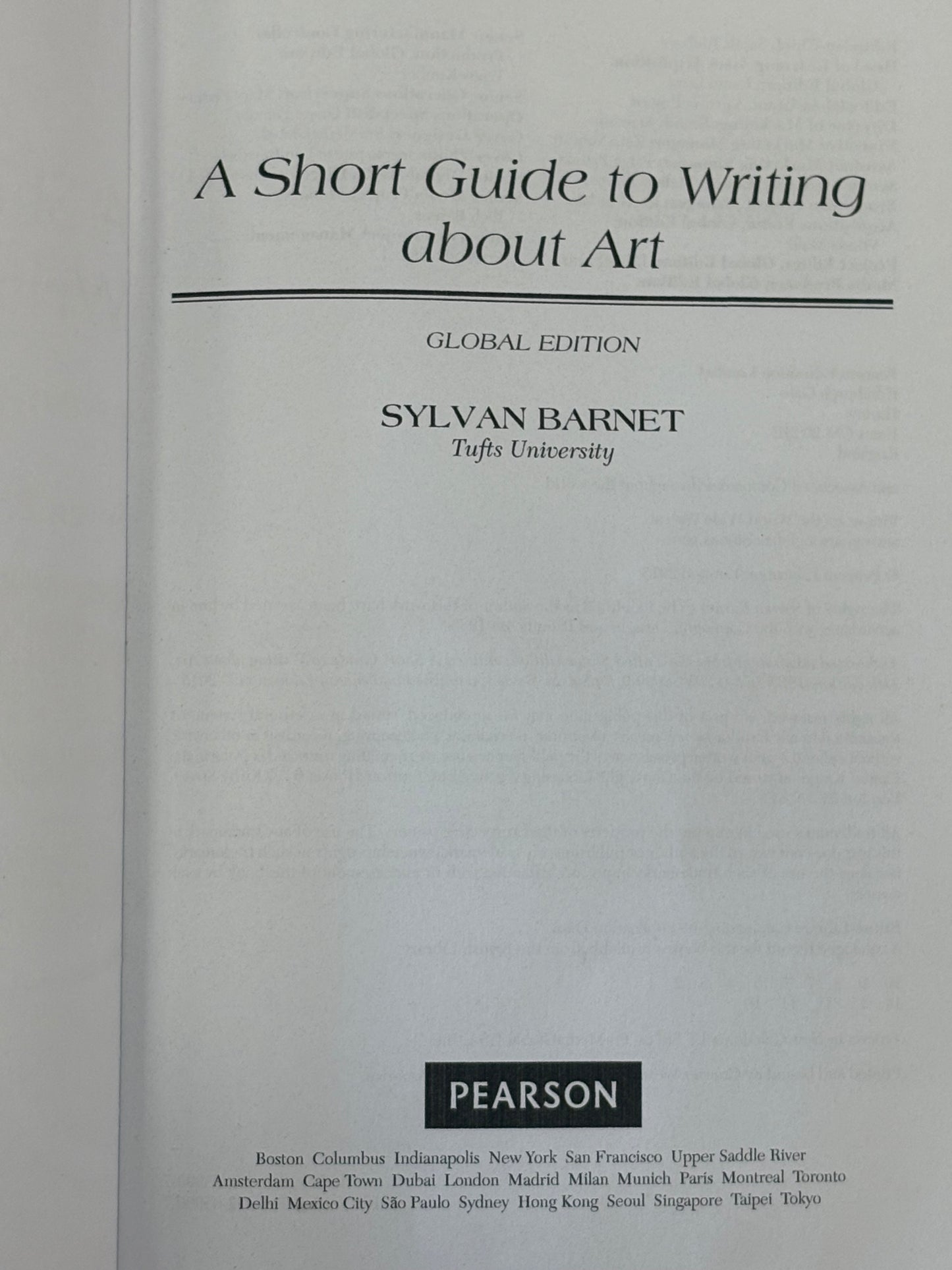A Short Guide to Writing About Art by Sylvan Barnet