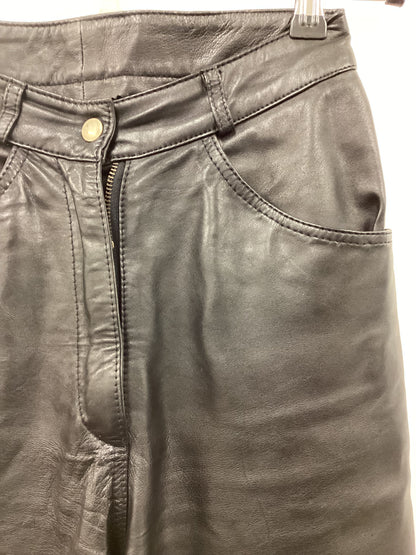 Vintage 90’s Y2K Black Leather Pants Size Small 24” Waist