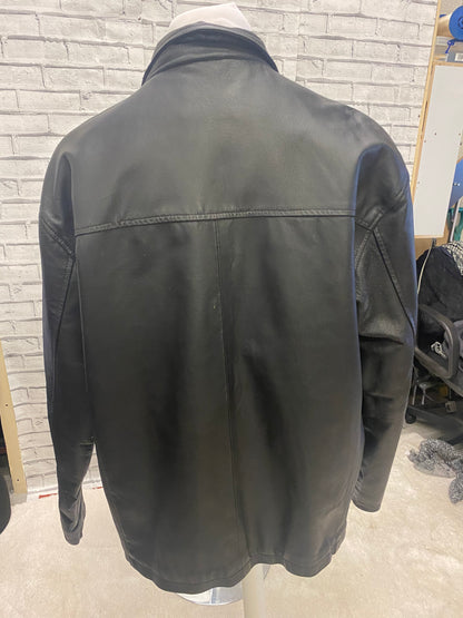 Men’s Black Leather Jacket XL