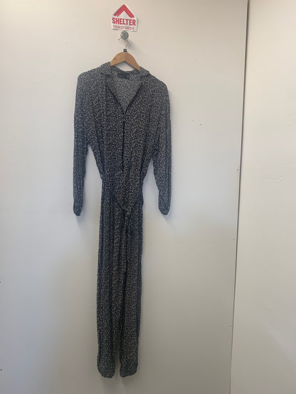 Asos Design Black Patterned Jump Suit Size 6