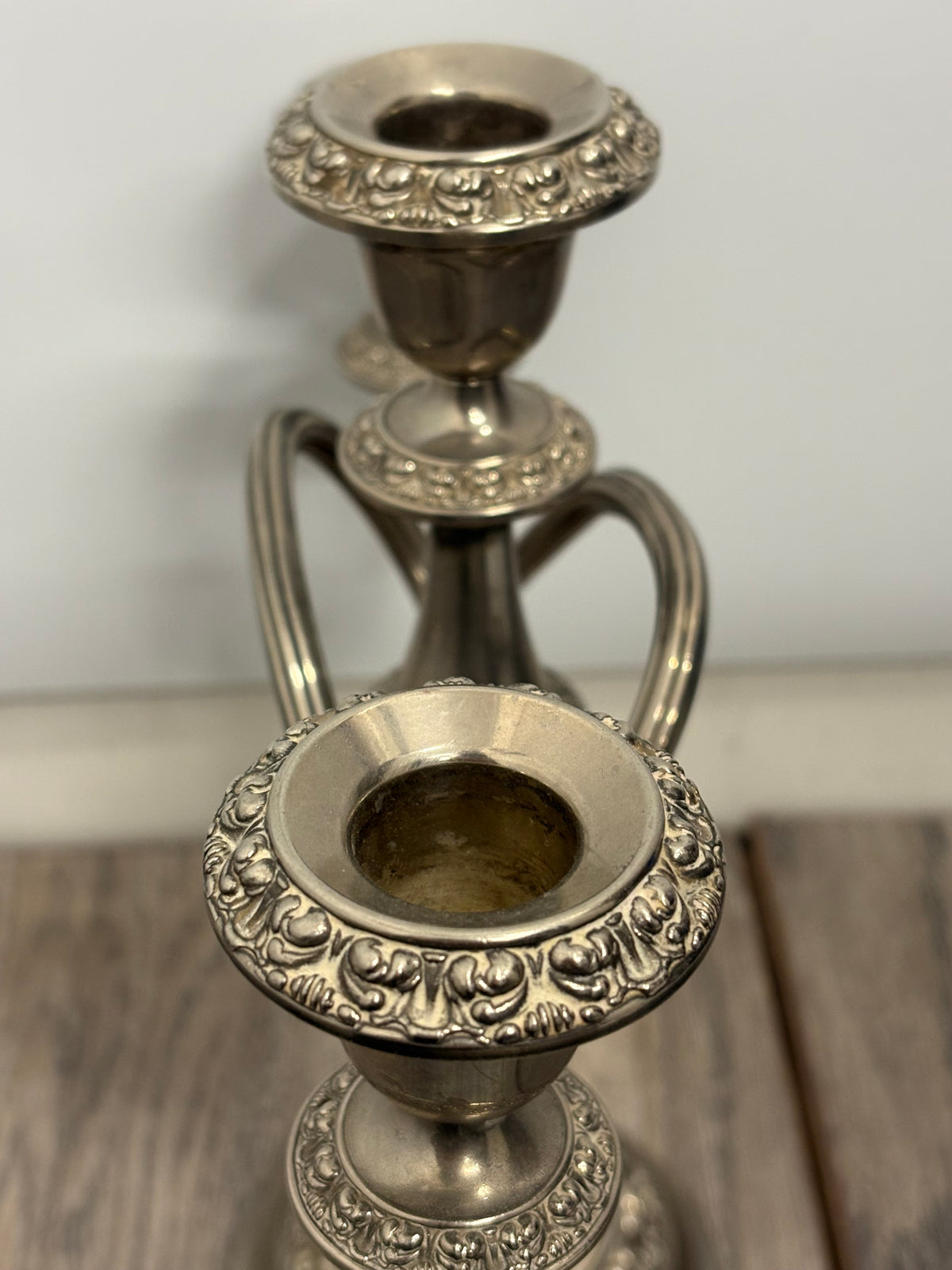 Vintage Ianthe Silver-Plated 3-Arm Candelabra