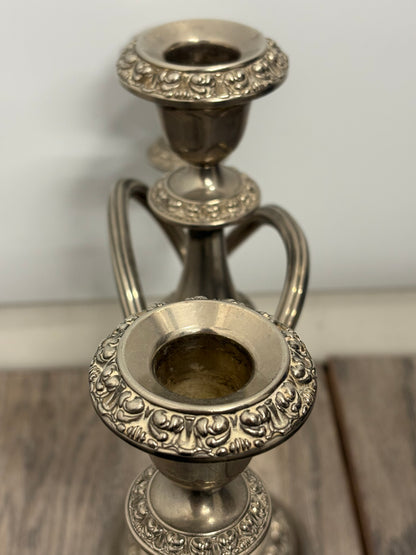 Vintage Ianthe Silver-Plated 3-Arm Candelabra