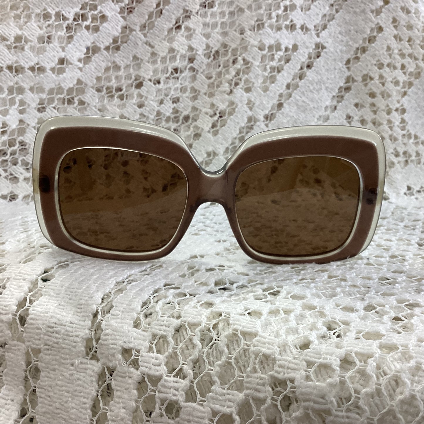 Jean Patou Paris Square Sunglasses Brown Vintage Retro 1970’s