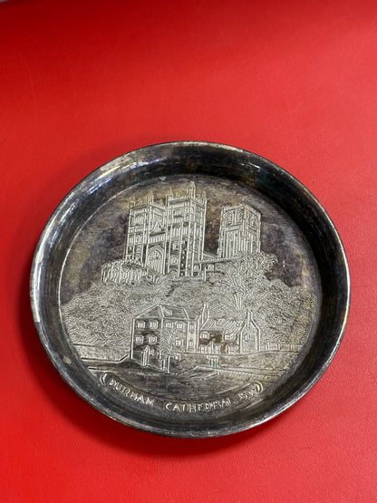 Vintage Durham Cathedral Metal Souvenir Dish
