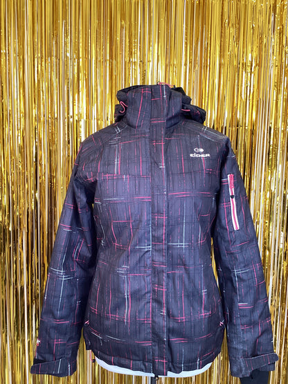 Eider Black Ski Jacket with Pink Accents UK10