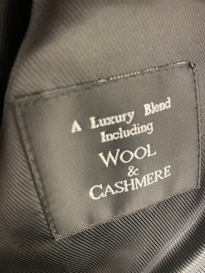 Wool&Cashmere Charcoal Long Over Coat Grey Size 40 Chest