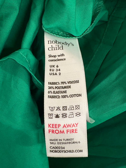 Nobody's Child Green Short-Sleeve Colorado Midi Dress Size 6 - BNWT