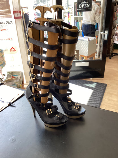 NEW look Size 8 Gladiator heels with heel sticker