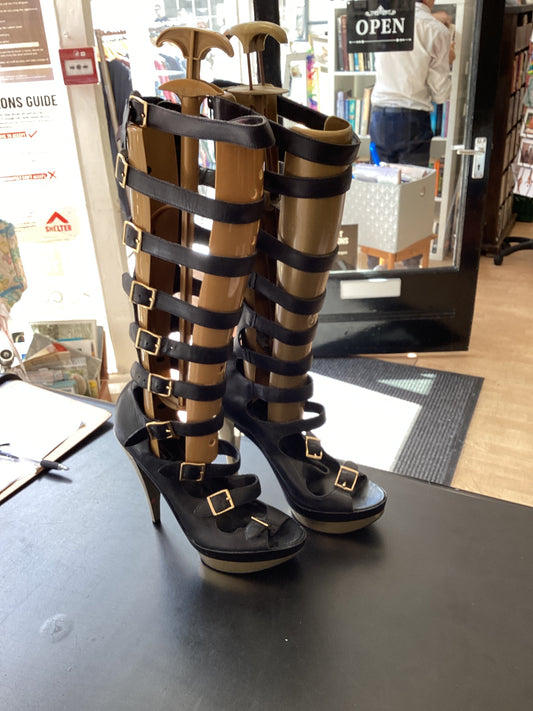 NEW look Size 8 Gladiator heels with heel sticker