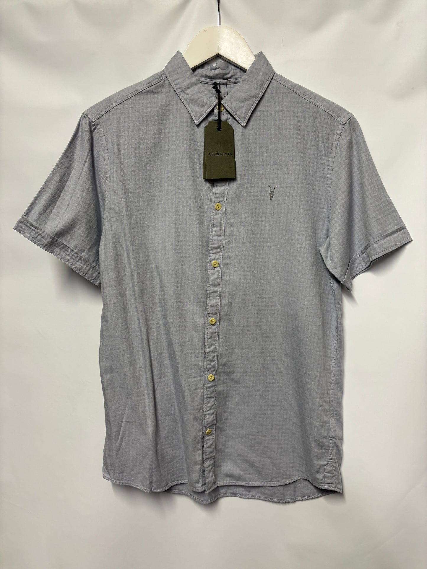 Allsaints Light Blue Sanborn Short Sleeve Shirt XS BNWT