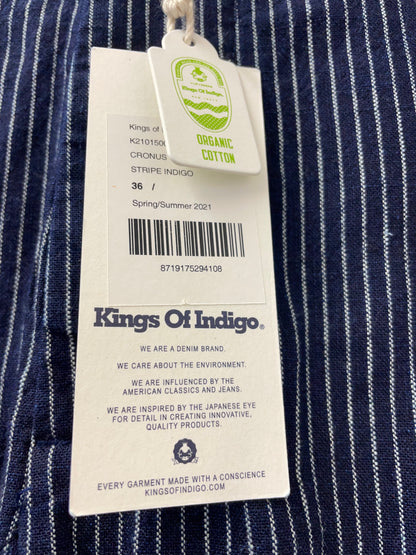 BNWT Kings of Indigo Navy Blue Pin Stripe Organic Cotton Shorts Size 36