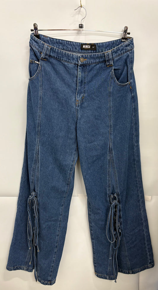 Minga London Women’s Lace-Up Patch Jeans W30