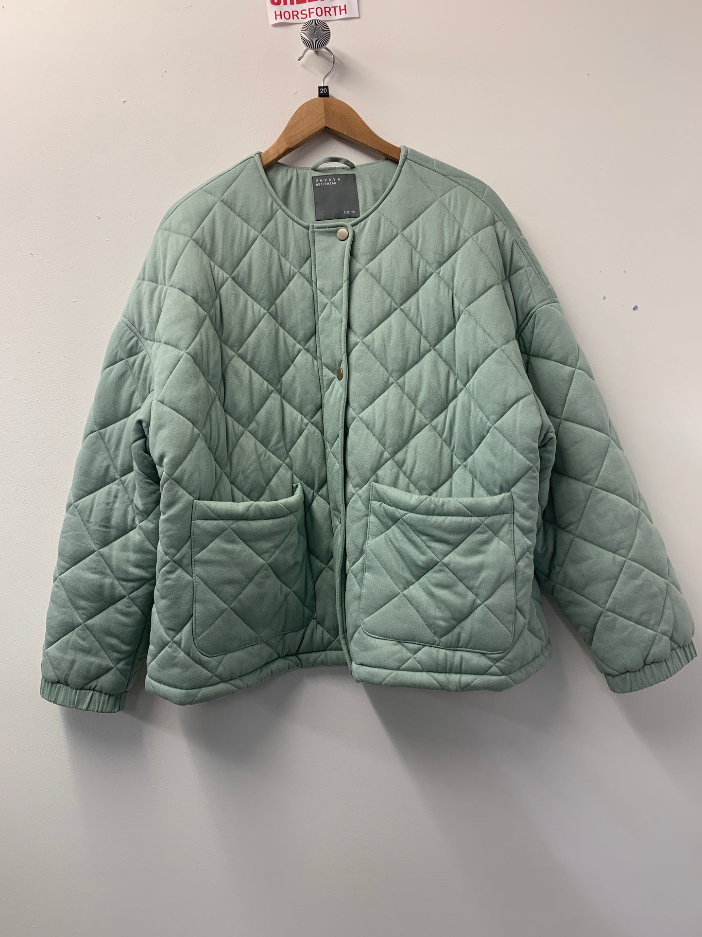 Papaya Sage Green Quilted Jacket