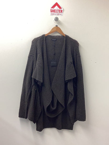 Sarah Pacini Brown Wool Cardigan One Size