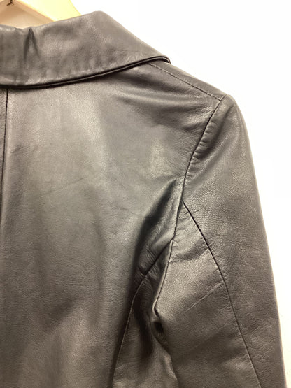 Y2K Topshop Size 8 Cropped Black Leather Jacket