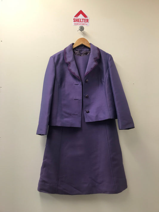 Petite Francaise Lilac Dress & Jacket Set Size Large