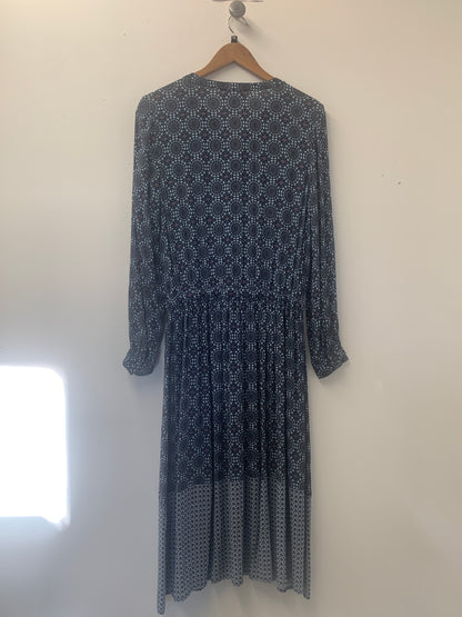 Pure Collection Geometric Long Sleeve Dress