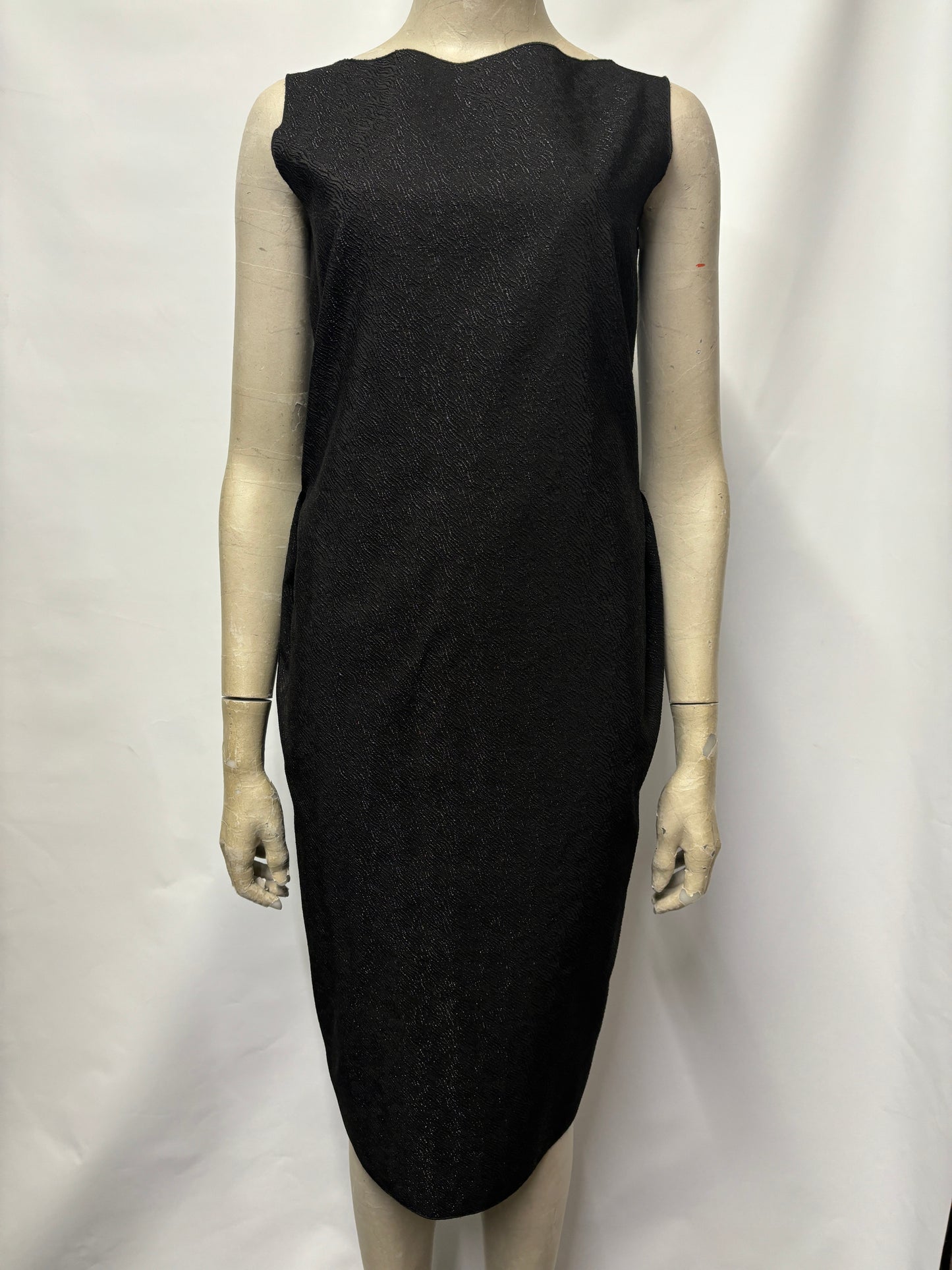 Lanvin Black Silk Blend Sparkly Midi Dress Small