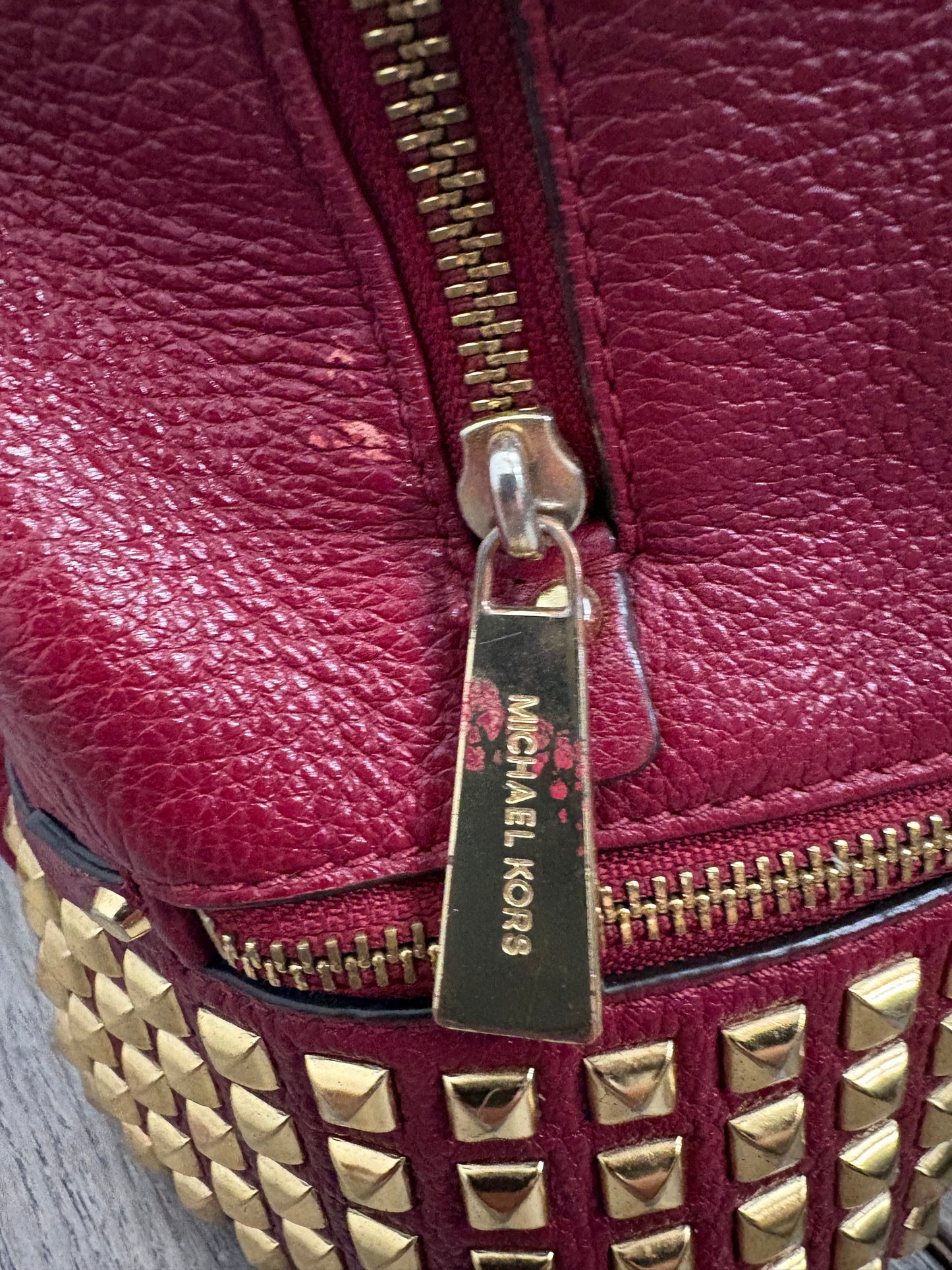 Michael Kors Rhea Red Leather Backpack